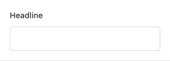 Headline setting in the block editor sidebar