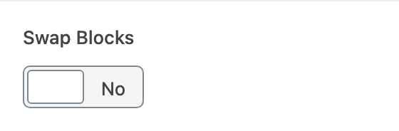 Swap Blocks setting in the block editor sidebar