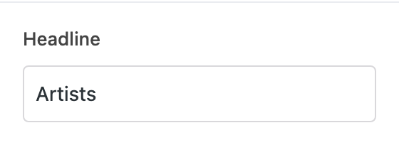Headline setting in the block editor sidebar