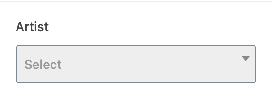 Artist setting in the block editor sidebar