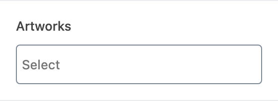 Artworks setting in the block editor sidebar