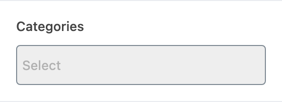 Categories setting in the block editor sidebar
