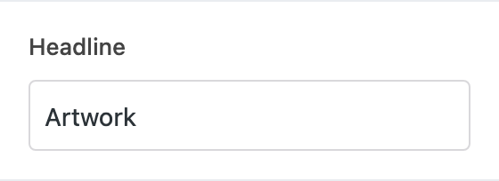 Headline setting in the block editor sidebar