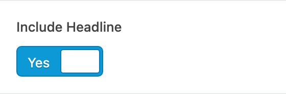 Include Headline setting in the block editor sidebar