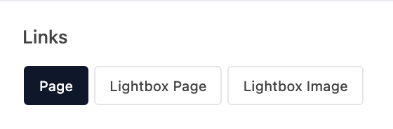 Links setting in the block editor sidebar