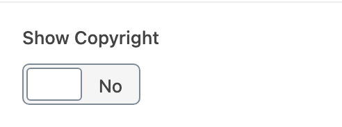 Show Copyright setting in the block editor sidebar