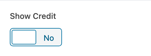 Show Credit setting in the block editor sidebar