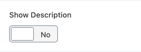 Show Description setting in the block editor sidebar