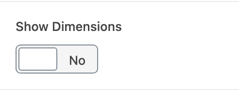 Show Dimensions setting in the block editor sidebar