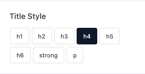 Title Style setting in the block editor sidebar