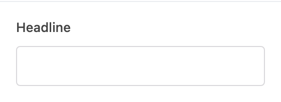 Headline setting in the block editor sidebar