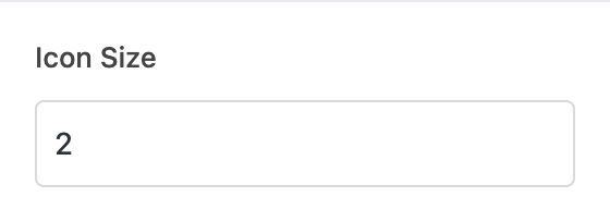 Icon Size setting in the block editor sidebar