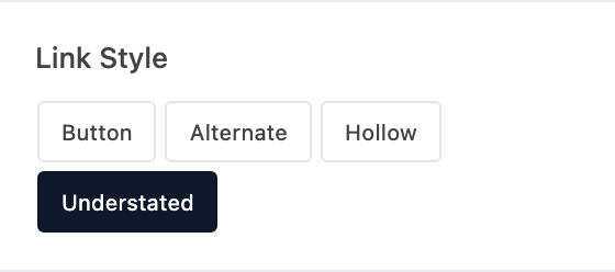 Link Style setting in the block editor sidebar