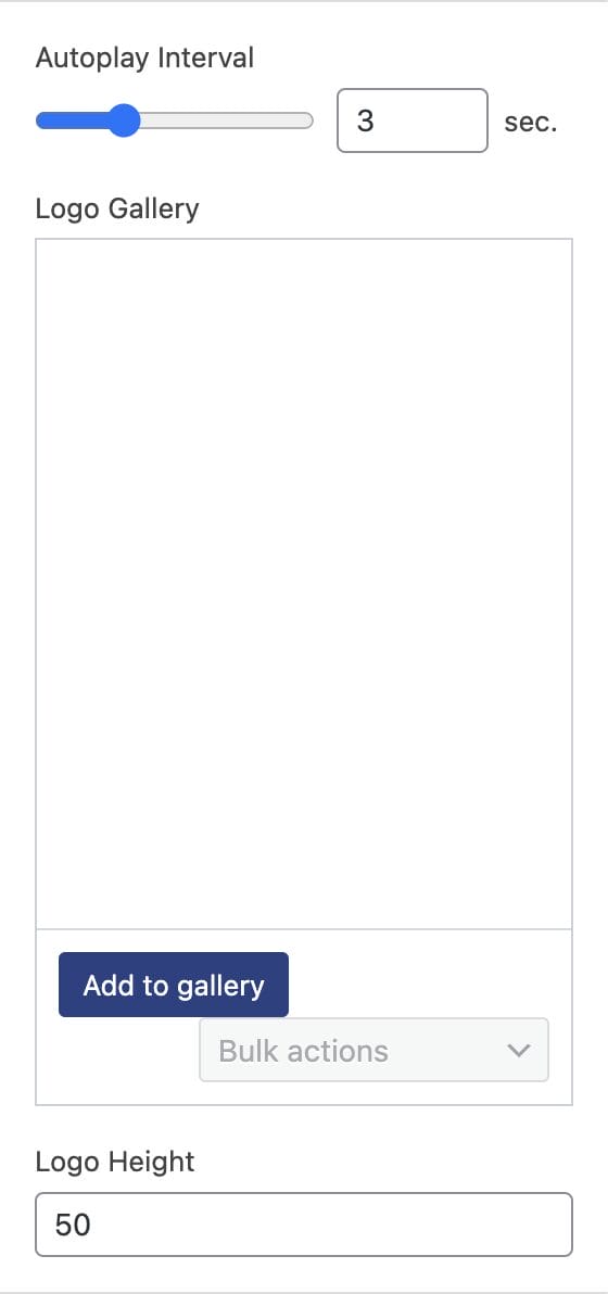 Autoplay Interval setting in the block editor sidebar