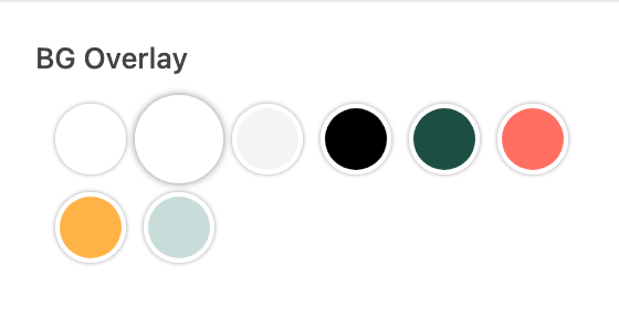 BG Overlay setting in the block editor sidebar