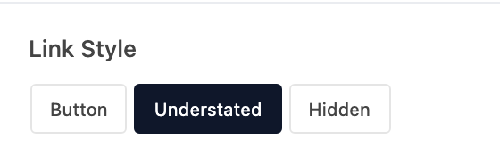 Link Style setting in the block editor sidebar