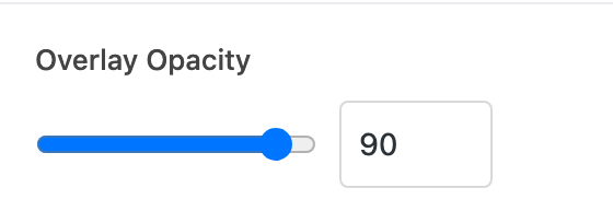Overlay Opacity setting in the block editor sidebar