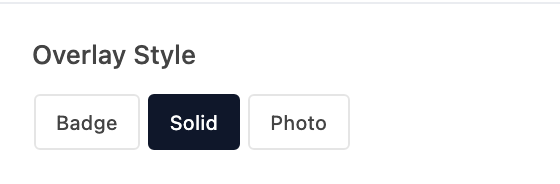 Overlay Style setting in the block editor sidebar