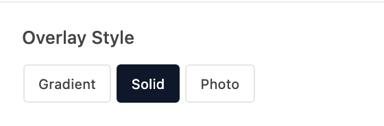 Overlay Style setting in the block editor sidebar