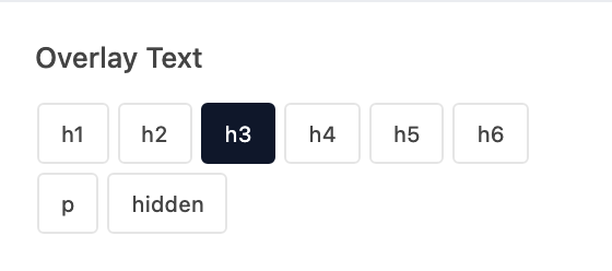 Overlay Text setting in the block editor sidebar