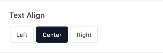 Text Align setting in the block editor sidebar