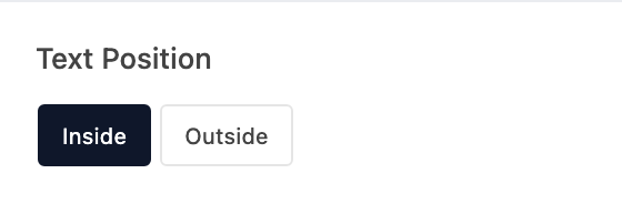 Text Position setting in the block editor sidebar