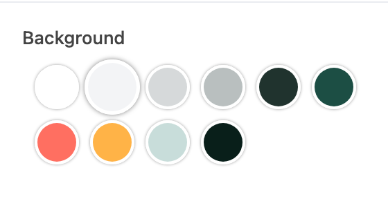 Background setting in the block editor sidebar