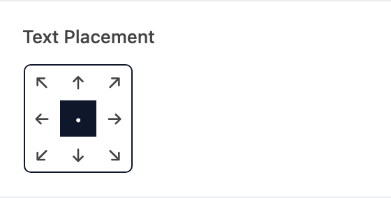 Text Placement setting in the block editor sidebar
