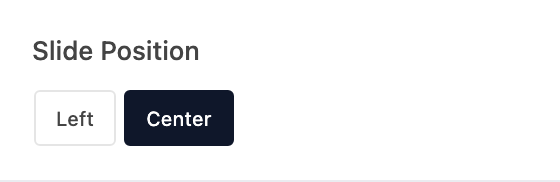 Slide Position setting in the block editor sidebar