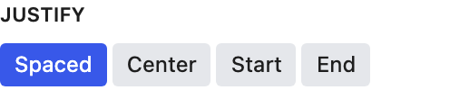 Justify setting in the block editor sidebar