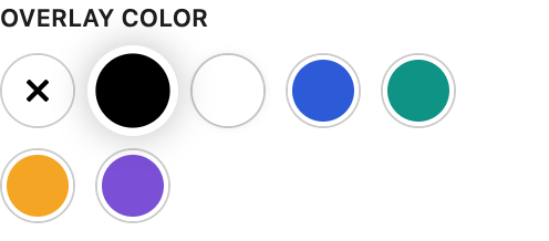 Overlay Color setting in the block editor sidebar