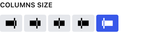 Columns Size setting in the block editor sidebar