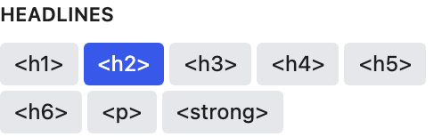Headlines setting in the block editor sidebar
