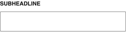 Subheadline setting in the block editor sidebar