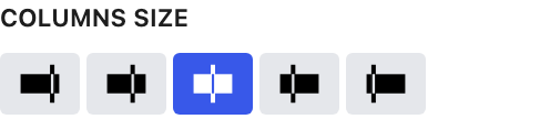 Columns Size setting in the block editor sidebar