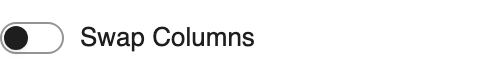 Swap Columns setting in the block editor sidebar