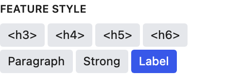 Feature Style setting in the block editor sidebar