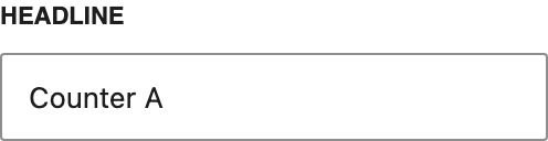 Headline setting in the block editor sidebar