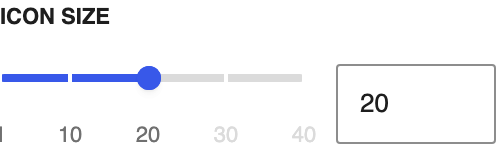Icon Size setting in the block editor sidebar