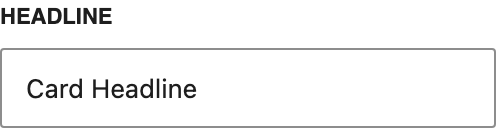 Headline setting in the block editor sidebar