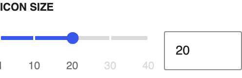 Icon Size setting in the block editor sidebar