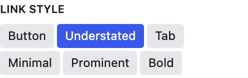 Link Style setting in the block editor sidebar
