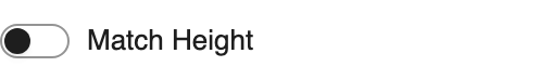 Match Height setting in the block editor sidebar