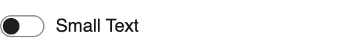 Small Text setting in the block editor sidebar
