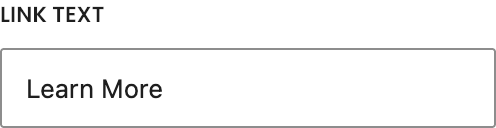 Link Text setting in the block editor sidebar