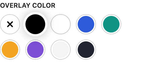 Overlay Color setting in the block editor sidebar