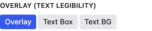 Overlay (Text Legibility) setting in the block editor sidebar