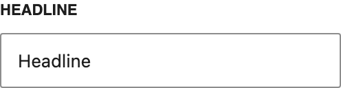 Headline setting in the block editor sidebar
