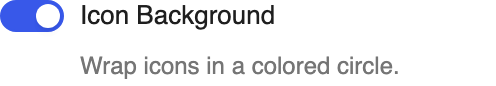 Icon Background setting in the block editor sidebar