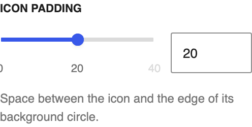 Icon Padding setting in the block editor sidebar